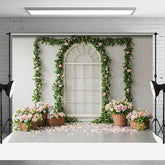Lofaris Floral Boho Arched Elegant Door Wedding Backdrop